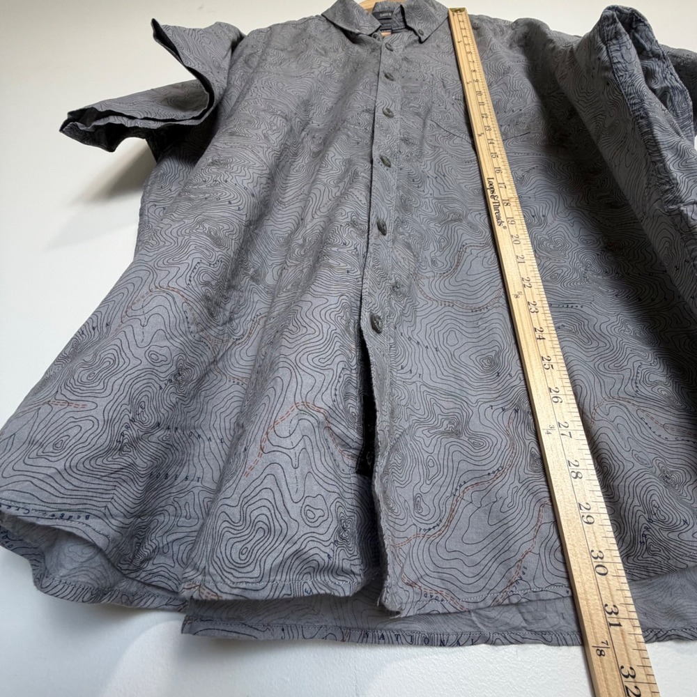 BNWT Eddie Bauer Vashon Topographic Map Print Shirt Grey Mens 2XL - Picture 10 of 10